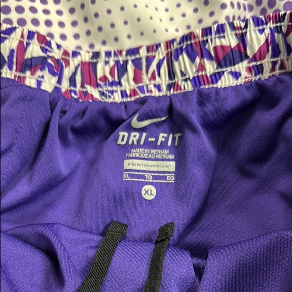 Nike Purple and White Athletic Shorts with Leopard Print - Picture 3 of 5